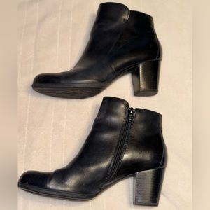 Born Black Leather Booties. 2” heels Size 9.5M